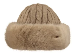 Muts Barts Fur Cable Bandhat Light Brown