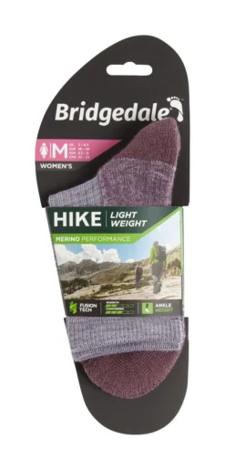 Sok Bridgedale Women Hike Lightweight Merino Endurance Ankle Heather Damson -Schoenen Winkel B6080.814 3