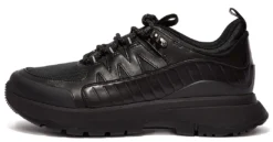 FitFlop Women Neo-D-Hyker Leather-Mix Trainers All Black