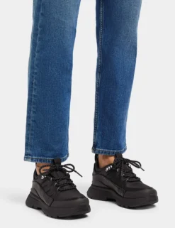 FitFlop Women Neo-D-Hyker Leather-Mix Trainers All Black -Schoenen Winkel FG9 090 51 1