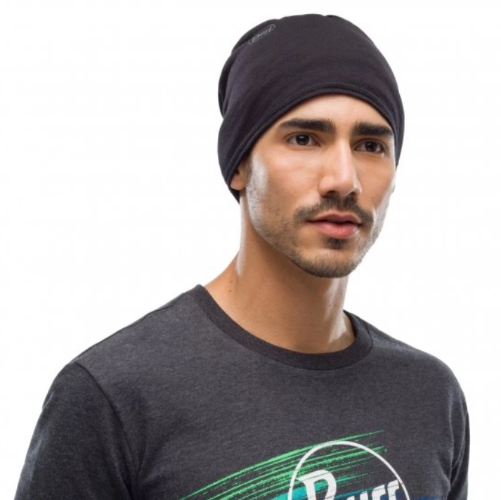 Nekwarmer Buff Lightweight Merino Solid Black 6 Nekwarmer Buff Lightweight Merino Solid Black - Afbeelding 4