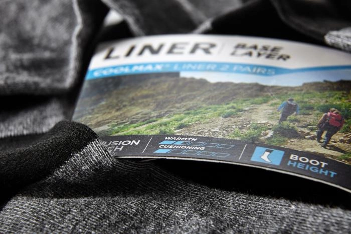 Sok Bridgedale Unisex Liner Base Layer Coolmax Liner Grey (2 Paar) - Afbeelding 5