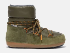 Snowboot Moon Boot Women Low Suede Nylon Army Green