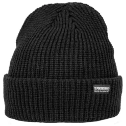 Muts Poederbaas Unisex Royal Rib Beanie Black -Schoenen Winkel poederbaas beanie muts zwart